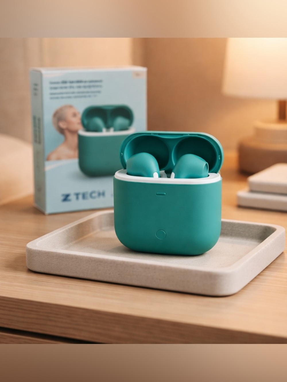 NWT Rubberized wireless headphones w charging case